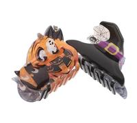 SAFIGLE 2 Pièces Halloween Hair Claw Clips Pumpkin Bat Witch Hat Decorative Non-slip Clamps For Women Thick Hair Spooky Festival Accessories