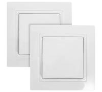 SAFIGLE 2 pièces Interrupteur Mural Simple Fonctionnel Panneau de Commande Multifonction Résistant Haute Température Facile à Installer pour Maison et Bureau