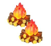SAFIGLE 2 pièces Lampe LED Flamme Simulation Étanche Effet Feu Réaliste Décorative pour Camping Extérieur Fête Noël Halloween sans Batterie