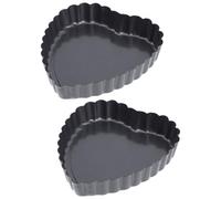 SAFIGLE 2 pièces Lot de Plaques Cuisson Forme Cœur Antiadhésives Acier Haute Résistance Moules Four Cannelés pour Pizza et Tartes Résistantes Chaleur Cuisson Rapide et Démoulage Facile