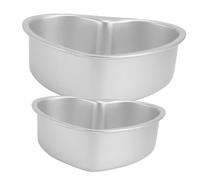 SAFIGLE 2 pièces Lot Moules à Gâteau Forme de Cœur Alliage Aluminium Moules à Pâtisserie avec Fond Amovible Ustensiles DIY pour Gâteaux Cupcakes Anniversaires et Fêtes