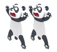 SAFIGLE 2 Pièces Marque-page Panda 3d en Pvc Créatif et Amusant pour Lecture, Accessoire Animalier pour Livres et Pages en Classe ou Bureau