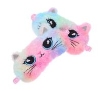SAFIGLE 2 Pièces Masque de Sommeil Peluche avec Motif de Chat Mignon Masque de Nuit Doux pour Yeux Hommes et Garçon Fille pour Sieste Voyage Couverture Yeux la Lumière