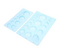 SAFIGLE 2 Pièces Moules à Jauges Semi-sphériques en Plastique Bleu Mini pour Projets de Bricolage et Création de Modèles D'argile 3d DIY Artisanat