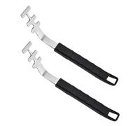 SAFIGLE 2 pièces Outil de Levage Barbecue Acier Inoxydable Pince Anti-brûlure Résistante Chaleur pour Grillades Pince pour Gril Ronde et Paniers Grill Viandes Accessoire Pratique pour