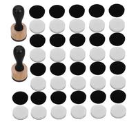 SAFIGLE 2 pièces Outils Miniatures de Mélange Encre avec Manche Bois Éponges Rondes Noires et Recharges Mousse pour Scrapbooking Peinture et Tampons pour Journaux et Créations Artistiques