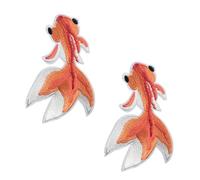 SAFIGLE 2 pièces Patch Thermocollant Brodé Poisson pour Vêtements Jeans et Pulls Écusson à Coudre Décoratif pour Réparation et Personnalisation Lot