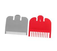 SAFIGLE 2 pièces Peignes de Guidage pour Tondeuse à Cheveux Professionnelle Accessoires de Remplacement avec Crochet Limitateur Guide Coupe Précis pour Homme et Salon Gris Rouge