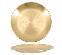 SAFIGLE 2 pièces Plateau Pentagramme Métal Doré Plateau Cérémonial Multiusage pour Bougies Offrandes et Rangement Décoratif pour Table d'Offrande et Rituel Tarot