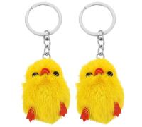 SAFIGLE 2 Pièces Porte-clés Mignon Kawaii Canard en Peluche Jaune | Accessoire Décoratif Multifonction, Anneau en Acier Inoxydable, Style Cartoon, pour Garçon et Filles et Adultes