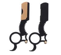 SAFIGLE 2 pièces Rasoir Manuel Vintage avec Anneau Coupe-choux sans Lame Tondeuse Barbe et Cheveux pour Hommes Poignée Antidérapante Outil Coiffure Traditionnel Salon