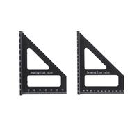 SAFIGLE 2 Pièces Règle de Mesure Design Portable Multi-angles en Alliage D'aluminium Noir Échelles et Métrique Travail Bois et L'artisanat