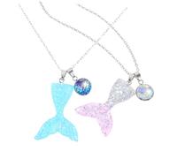 SAFIGLE 2 Pièces Sirène Dégradé Ensemble de Pendentifs Queue de Sirène Fantaisie pour Événements Thématiques Plage