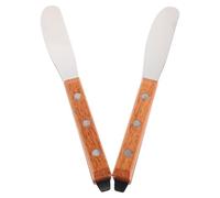 SAFIGLE 2 Pièces Spatules Applicatrices Cire Métal avec Manche Bois Non Adhérentes pour Épilation Nez Visage et Corps Sticks Multi-usages pour Soins Beauté