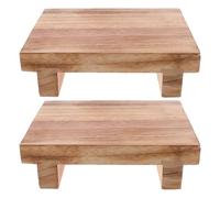 SAFIGLE 2 Pièces Tabouret Mobile pour Personnes Âgées Bois de Paulownia Compact et Léger pour Usage Intérieur et Extérieur