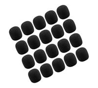 SAFIGLE 20 pièces Bonnets Microphone Mousse pour Micro Cravate Pare-brise Antivent Éponge Souple Protection Bruit et Salive Compatible avec Micros Headset Noir Standard