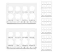 SAFIGLE 20 Pièces Jauge de Mesure pour Bagues Double Face avec Multiples Ouvertures en Pvc Blanc, Légère et Réutilisable, Création et L'ajustement de Bagues