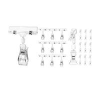 SAFIGLE 20 pièces Lot de Clips Rotatifs Transparents pour Affichage Prix Porte-étiquette Magasin Polyvalent Support Signalisation Marchandises Ajustable pour Affichage Promotionnel et