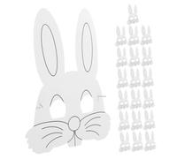 SAFIGLE 20 Pièces Masques Papier de Lapin à Peindre Lot de Masques Blancs pour Garçon Fille Accessoire Diy pour Pâques Halloween et Fêtes Anniversaire