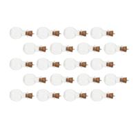 SAFIGLE 20 Pièces Petites Bouteilles à Souhaits en Verre Bouchon Liège, Décorations Artisanales pour DIY et Accessoires Photo Polyvalents