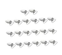 SAFIGLE 20 Pièces Pince Métal pour Attache Bretelle avec Crochet Lot de Clips Réglables pour Sucette Bavoirs et Accessoires DIY Protection Tissu Intégrée Couleur Argentée
