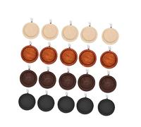 SAFIGLE 20 Pièces Supports Pendentifs Bois avec Accessoires Suspendus Acier Inoxydable pour Fabrication de Boucles Oreilles DIY Bases Rondes Légères et Durables pour Créations Bijoux Rouge