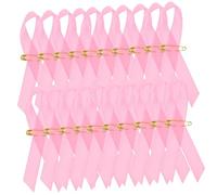 SAFIGLE 200 pièces Rubans Rose avec Épingles Dorées pour Sensibilisation Au Cancer Du Sein Accessoire Octobre pour Campagne Prévention Femme et Homme