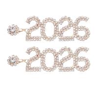 SAFIGLE 2026nombre Boucles Oreilles Pendantes Longues Cristaux Bijoux Pour Nouvel An Boucles Oreilles Avec Pendentif Chiffre Pour Fêtes De Fin Année Et Soirées