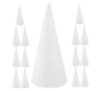 SAFIGLE 20pcs Cônes en Mousse Blanche en Polystyrène pour Bricolage Garçon et Filles, Forme Cône, Matériau Sûr et Multiusage pour Activités DIY et Décorations de Noël