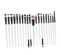 SAFIGLE 20pièces Kit De Pinceaux Pour Maquillage Des Yeux Avec Pinceaux à Paupières Et Eyeliner Manche Plastique Blanc Noir