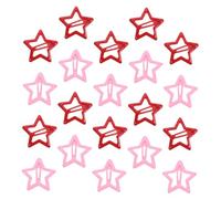 SAFIGLE 20pièces Pincettes à Cheveux Étoiles Antidérapantes Métal Pour Filles Petites Filles Et Femmes Roses Et Rouges