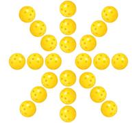 SAFIGLE 24 Pièces Balles de Golf D'entraînement Perforées, Plastique | Usage Intérieur, Contrôle de Frappe Amélioré, Couleur Jaune Vive, pour Clubs et Tapis de Putting