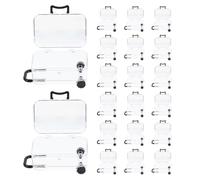 SAFIGLE 24 pièces Boîte à Dragées Mariage Valise Transparente Rangement Multiusage avec Poignée Trolley Mini Mallette pour Bonbons Bijoux Cosmétiques et Papeterie Cadeau Invité Original