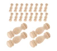 SAFIGLE 24 Pièces Kit de Balustres en Bois Massif Non Finition Têtes de Colonnes Romaines pour Rampe D'escalier, Surface Finement Poncée, Support Robuste, pour Projets de Bricolage et