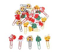 SAFIGLE 25 Pièces Marque-pages de Noël en Pvc et Métal, Clips Décoratifs