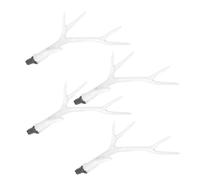 SAFIGLE 2paires Accessoires de Déguisement Cerf Décorations de Fête de Noël Cornes Plastique Blanc Brut DIY pour Loisirs Créatifs