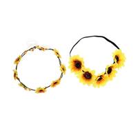 SAFIGLE 2Pièces Bandeau de Fleur Simulé pour Mariage Guirlande de Mariée Élastique Accessoire de Cheveux et Petites Filles pour à Thème et Photographie