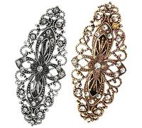 SAFIGLE 2pièces Barrettes Fleuries Vintage Pour Femmes Pince à Cheveux Élégante Avec Cristaux Et Design Creux Accessoires Parfaits Pour Mariages Et Événements Spéciaux