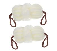 SAFIGLE 2Pièces Boule de Maille Exfoliante Lot de Éponges pour Bain Brosse de Salle de Bain pour Âges Parfaites avec Gel pour Nettoyage