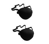 SAFIGLE 2pièces Cache-œil Pirate Éponge Haute Élasticité Patch Oculaire Noir Pour Amblyopie Et Strabisme Protection Confortable Pour Adultes Avec Bandeau Ajustable