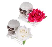SAFIGLE 2pièces Coiffe Halloween Squelette Peigne à Pince Décoratif Accessoire De Coiffure Pour Halloween