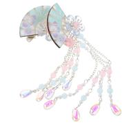 SAFIGLE 2pièces Épingles à Cheveux Style Éventail Japonais Avec Pompon Floral Accessoires Pour Cheveux Hanfu Chinois Pour Cosplay Mariage Traditionnel Ou Festival