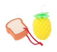 SAFIGLE 2pièces Éponge De Bain Colorée Pour Corporel Doux Éponge à Rugueux Accessoire De Bain Pour Nettoyage Et Agréable