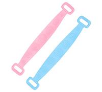 SAFIGLE 2pièces Éponge de Bain Exfoliante en Silicone pour Dos Serviette de Bain Exfoliante avec Sangle de Douche Accessoire de Toilette Exfoliant Corporel pour Peau et Pores