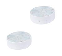 SAFIGLE 2pièces Étui à Lentilles De Contact Portable Motif Boîte De Rangement pour Maison Et Voyage Blanc