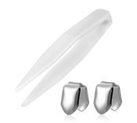 SAFIGLE 2pièces Grillz Brillant Lot de Dents Hip Hop Argentées Décoration pour Fêtes et Photos