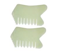 SAFIGLE 2pièces Jadestone Peigne De Massage Peignes Jade Pour Soin Peau Planche De Grattage Pour Corps Masseur Jade
