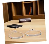 SAFIGLE 2pièces Lot De Bracelets Pour Couple Ajustables Acier Inoxydable Avec Breloque Pour Femmes Et Hommes