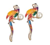 SAFIGLE 2pièces Lot De Broches Perroquet Forme De Cartoon Pour Vêtements Châle Broche De Mode Femme Clip Bijoux Coloré