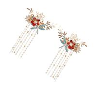 SAFIGLE 2pièces Lot de Pinces à Cheveux avec Pompon Design Fleur et Libellule pour Coiffure Femme